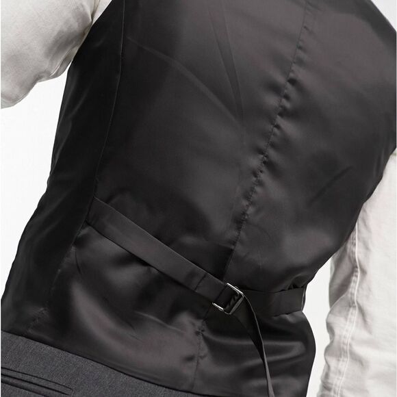 ASOS DESIGN super skinny suit waistcoat in charcoal Chest 46 Regular‎ NWT in pkg - Picture 5 of 8
